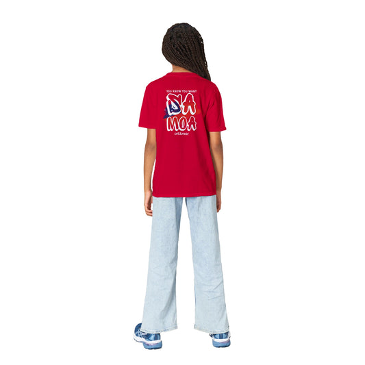 YKYW SA-MOA Print, Unisex Youth Red T-Shirt, Back